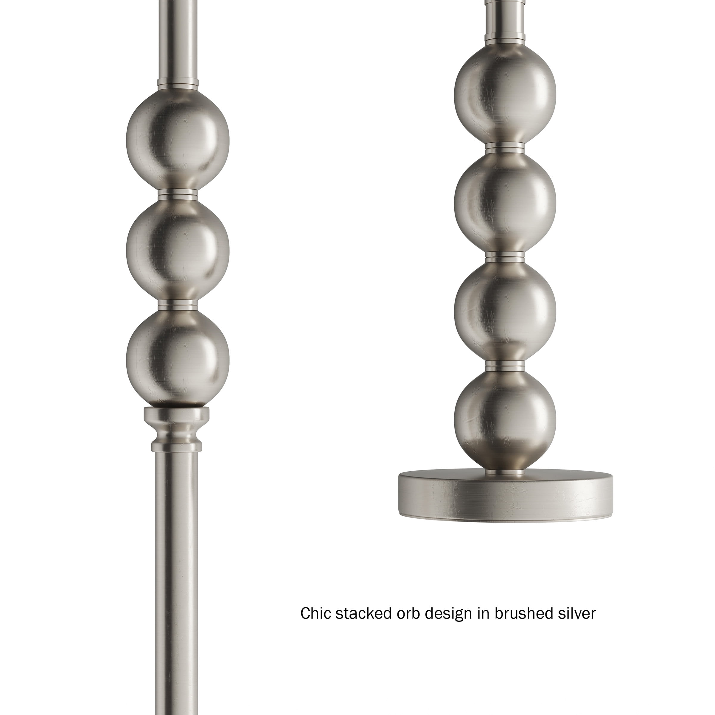 Lavish Home Table and Floor Lamps Matching Modern Stacked Balls Lighting Energy-Efficient LED Bulbs (Set of 3)