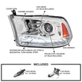 thumbnail image 3 of Spec-D Tuning Chrome Projector Headlights + Sequential Switchback LED Signal Strip Compatible with 2009-18 Dodge RAM 1500/2500/3500, 2019-24 Dodge RAM 1500  Left + Right Pair Headlamps Assembly, 3 of 5