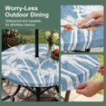 thumbnail image 5 of Round Outdoor Tablecloth with Umbrella Hole and Zipper, Tropical Palm Tree Tablecloth with Elastic Waterproof, Vintage Sky Blue Exotic Botanical Plants Patio Table Covers for 31" - 35" Pool Tables, 5 of 9