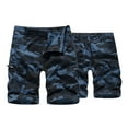 thumbnail image 2 of Clearance! Lisingtool Cargo Pants for Men Mens Fashion Casual Camouflage Colour Multi Pocket Zipper Buckle Outdoor Shorts Tooling Shorts Blue Promotion Sale, 2 of 3