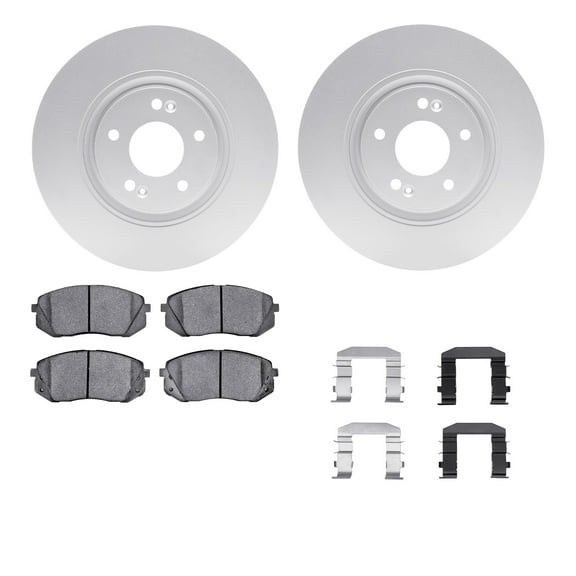 Dynamic Friction Company Front Geospec Brake Rotors with 5000 Advanced Brake Pads includes Hardware 4512-03092