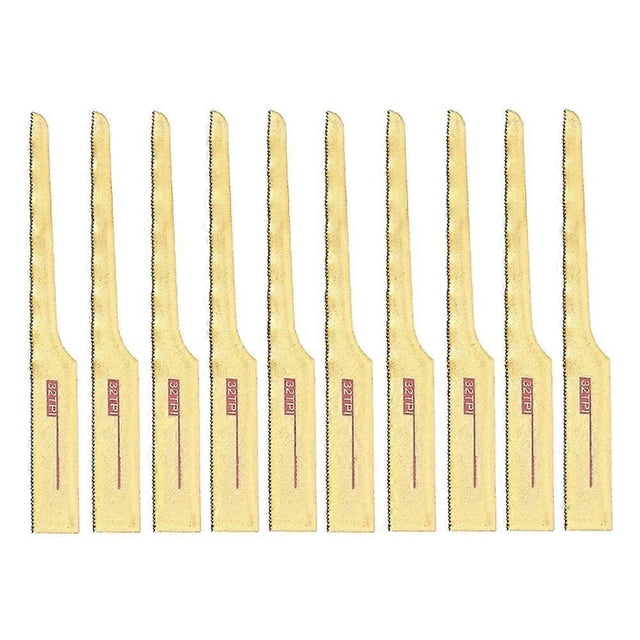 10Pcs 32-tooth Pneumatic Saw Blades Air Tool Gold For Wood Fiberglass Plastic Sheet Metals Cutting Reciprocating Saw Blades