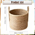 thumbnail image 2 of XKHHLH Seagrass Woven Storage Basket with Handles, Natural Handwoven Round Organizer Basket for Blankets, Toys, Towels, Laundry and Fireplace Wood Home Decor, 2 of 5