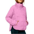 thumbnail image 5 of Mifsaly Quilted Jackets for Women Half Buttons Pullover Padded Coats Long Sleeve Stand Collar Warm Down Jackets Soild Color Side Split Winter Outerwear with Pocket, 5 of 9