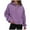 Purple, variant on Womens Clothing Women's Solid Sweatshirt Women's Fashion Casual Zipper Long Sleeved Loose Solid Color Hoodie