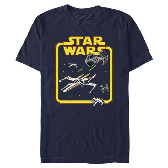 Mens Star Wars Pixelated XWing And TIE Fighter Battle T Shirt