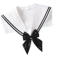 thumbnail image 5 of Stylish Black White Sailor Collar Detachable False Collar For Uniform Cosplay School Event Practical Polyester Yarn, 5 of 8