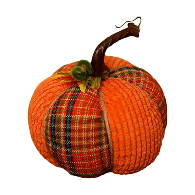 Thanksgiving Fall Pumpkin Decorations Plaid Cloth Pumpkin Ornaments