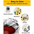 thumbnail image 3 of Round Tablecloth with Elastic Summer Bee Daisy Eucalyptus Striped Polka Dot Heart Black Plaid Waterproof Stain-proof Table Cover Wipeable Fitted Table Cloths for 36"-44" Round Tables Dining Kitchen, 3 of 6