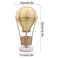 thumbnail image 3 of Hot Air Balloon Table Lamp Woven Rattan Shade LED Night Light Bedside Ambient Lighting Decorative Light 1-Pack, 3 of 9