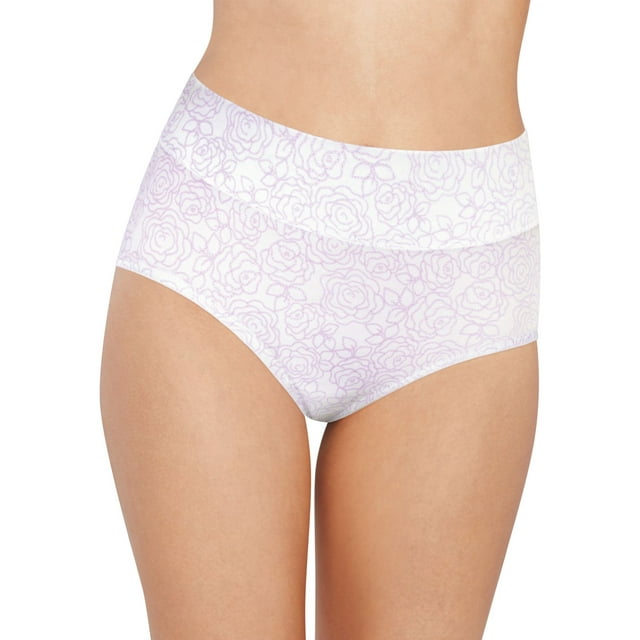 Bali Womens Passion for Comfort Brief, 9, Lilac Rose Link Print