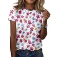 thumbnail image 1 of Camiseta ZOCANIA Graphic Tees para mujer de algodón con estampado floral, 1 of 2