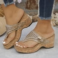thumbnail image 2 of DXOUPM Womens Sandals Wedge Flip Flops Comfortable Platform Bohemian Ladies Sandals Dressy, 2 of 3
