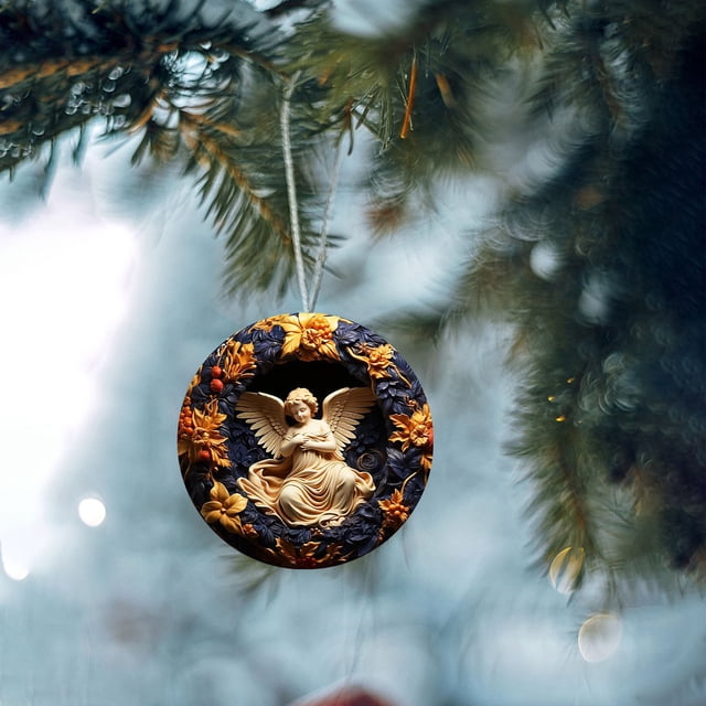 Decoración Navideña Plana Estilo Árbol de Navidad, Decoración Del Hogar, Adornos para El Coche