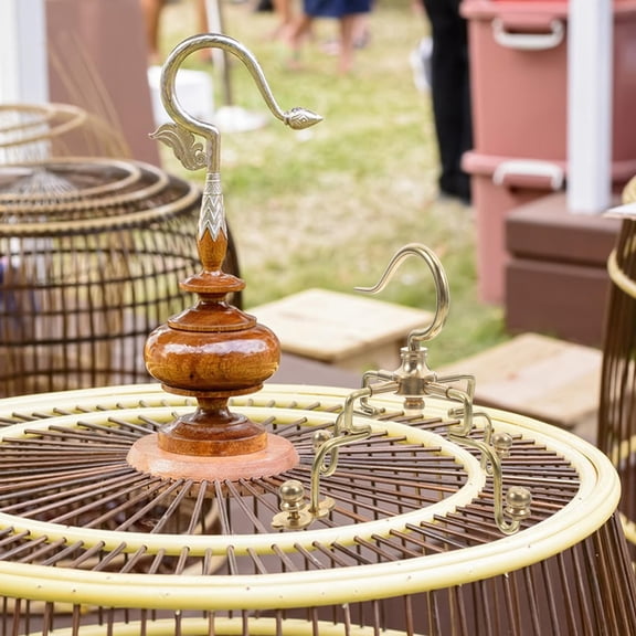 HEMOTON  Traditional Chinese Bird Cage Accessories Birdcage Hook Travel Golden