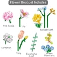 thumbnail image 4 of Ramo de flores para adultos, miniladrillos de rosas, cesta de ramos de flores, bloques de construcción de bonsáis, colección botánica decorativa para el hogar para adolescentes y n Regalo de navidad, 4 of 7