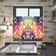 thumbnail image 4 of Yayeee Kitchen Curtains Tier Pair Light Filtering 27"x36" Rod Pocket Short Cafe Window Panel, Green Colorful Circles, 4 of 7