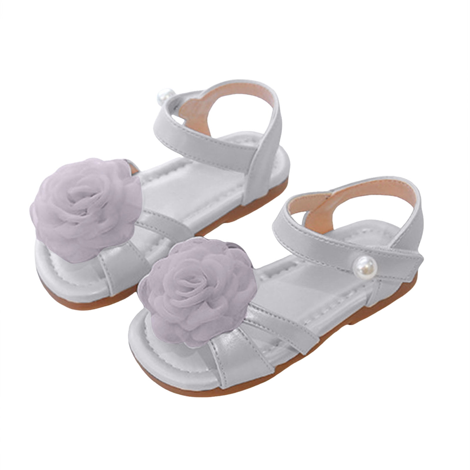 enyan Girls Sandals Open-Toe Summer Outdoor Unisex Child Sport Sandals Athletic Lightweight Sandals For Children,Silver,Size 6.5