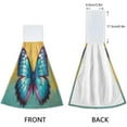 thumbnail image 4 of Coolnut Butterfly Kitchen Towels, 2PCS Super Soft Absorbent Hanging Hang Towels or Dishcloths, Bathroom Hand Towels 12x17Inches Wash cloth, 4 of 7
