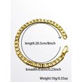 thumbnail image 2 of 6mm Stainless Steel Bracelet 18K Gold Plated Jewelry Tiffani Style Curb Chain 8", 2 of 6