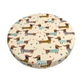thumbnail image 6 of Uemuo Dachshund Dog Pattern Round Bar Stool Seat Covers Washable Stool Cushion Slipcover Elastic Bar Chair Covers-, 6 of 7