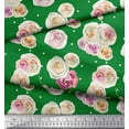 thumbnail image 2 of Soimoi Green Poly Georgette Fabric Dot & Ranunculus Floral Print Fabric by Yard 52 Inch Wide, 2 of 3