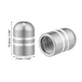 thumbnail image 4 of Motoforti Universal Tire Valve Stem Caps Car Accessories Aluminum Alloy Silver Tone 4 Pcs, 4 of 7