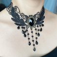 thumbnail image 3 of Gargantilla de encaje sexy negra, collares góticos con borlas, gargantilla para fiesta de Halloween, accesorios para mujeres y niñas, 3 of 5