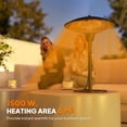 thumbnail image 3 of Chauffage de Patio Électrique 1500 W - Chauffage d'Appoint Extérieur Noir avec Protection contre le Basculement et Design Rétro - Idéal pour Terrasses, Patios et Balcons - 16,5 Po x 26 Po, 3 of 7
