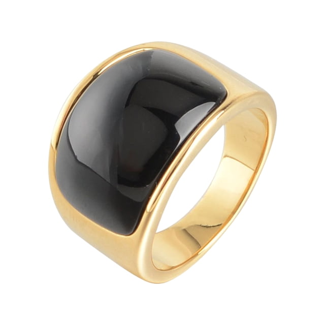 Anillo Decorativo Unisex Sonducket con Piedra negra tamaño 10 acero inoxidable