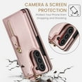 thumbnail image 2 of Dteck for Samsung Galaxy Z Fold 4 Case Wallet with Card Holder, PU Leather Zipper Pocket Card Slots Front Cover Flip Kickstand Shockproof Phone Case for Galaxy Z Fold4 5G,Rosegold, 2 of 8