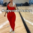 thumbnail image 2 of FITTOO Women Ruched Butt Lift Texture Bodysuit Yoga Fitness Backless Workout Gym Jumpsuits, 2 of 6