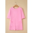 thumbnail image 5 of Casual Pink Shift Romper for Women – Effortless Half Sleeve Style for Everyday Wear, M, 5 of 12