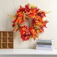 thumbnail image 4 of Antqov Fall Wreaths for Front Door with Maple Leaves & Sunflowers Pumpkin, Fall Door Wreath Autumn Wreaths for Outdoor Indoor Party Holiday Porch Wall Window Home Decoration, 4 of 8