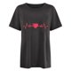thumbnail image 5 of Blusa de manga corta con estampado de electrocardiograma de calavera y mangas caídas vintage para mujer Fridja  gope971, 5 of 9