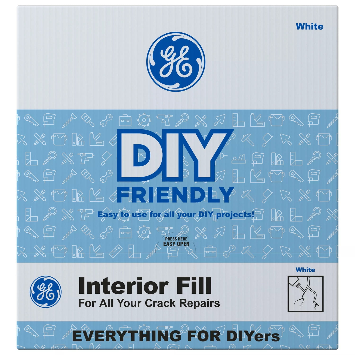 (8 pack) GE Interior Fill Wall Repair, Pack of 1, White 5.5 oz Tube