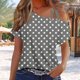 thumbnail image 2 of Tops de Ajuste Suelto para las Mujeres Moda Impresa Doble Suspensión Manga Corta Top Suelto, Blusa Casual Ligera, 2 of 5