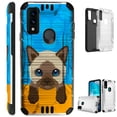thumbnail image 1 of Compatible with AT&T Maestro 3 Brushed Metal Texture Hybrid Silver Guard Phone Case Cover (Cute Cat Birman), 1 of 2