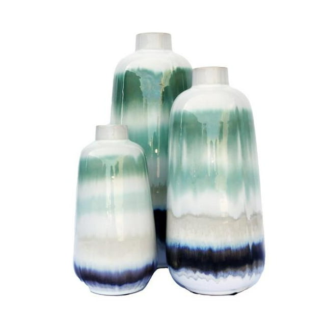AFD Home 12013483 Vase de Sable Vert&44; Multi Couleur - Lot de 3
