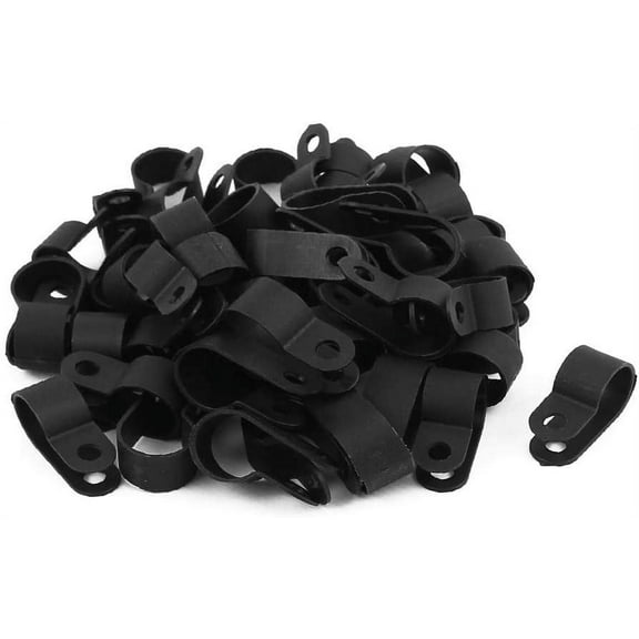 New 50Pcs Nylon Featured R Type 1/2" reliable efficacy 13.2mm Cable Cord Wire Clamp Clip Fastener Black(id:b84 5b 6c 6c1)