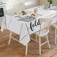 thumbnail image 4 of Black White Rectangle Tablecloth, Cartoon Farmhouse Retro Waterproof & StainResistant Tablecloth, Washable Oil-proof Table Cover for Dining/Party/Wedding/Camping/Buffet 60x120 In, 4 of 9