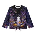 thumbnail image 5 of Xixirimido Ghost Pumpkin Colorful Daisy Pattern Girls Casual Long Sleeve Shirts Knot Tie-hem Tunic Tops Crewneck Tees Blouses Girls Fashion Clothes, Size 9-10, 5 of 7