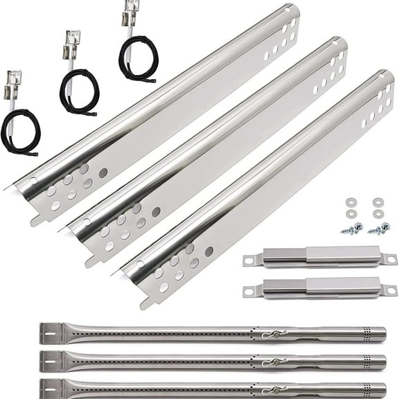 Grill Replacement Parts for Charbroil Advantage Series 463343015, 463642116, 463435115, 463436815, 463335115 Gas Grills, Stainless Pipe Burner, Heat Plate, Carryover Tube, Igniters.