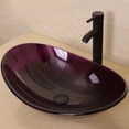 thumbnail image 5 of Wonline Purple Tempered Glass 21.5 x14 x 6.3 Inch Oval Bathroom Vessel Sink, 5 of 8
