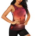 thumbnail image 2 of Fuzoiu Pumpkins Print Women's Workout Tank Top,Athletic Racerback Sports Tank,Tops Sleeveless Running Loose Fit Yoga Tops,Active Shirts for Yoga, Running, and Gym-XX-Large, 2 of 7