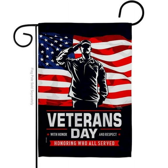 Breeze Decor G158638-BO 13 x 18.5 in. Honor Our Veterans Garden Flag with Armed Forces Double-Sided Decorative Vertical Flags House Decoration Banner Yard Gift
