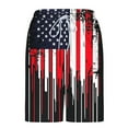 thumbnail image 5 of cllios 4th of July Men's Swim Trunks 7 Inch with Compression Liner 2 in 1 Swim Shorts Stretch Quick Dry Bathing Suits with Pockets Distressed Red White and Blue Printed Board Shorts, 5 of 6