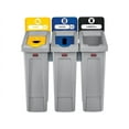 thumbnail image 2 of Rubbermaid Commercial 2007917 Slim Jim Recycling Station, Multiple Material Recycle Bin - Indoor, 2 of 10