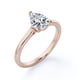 thumbnail image 4 of JeenMata Anillo de Compromiso Solitario Clásico de Talla Pera de 2 Quilates Baño de Oro Rosa de 18 K sobre Plata, 4 of 6