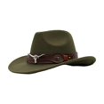 thumbnail image 3 of Sombrero de vaquero con cinturón de hebilla, sombrero de vaquera para hombres y mujeres, para actuaciones en escenarios y festivales. Verde, 3 of 9